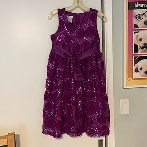 Bonnie Jean purple sequin dress, size 14